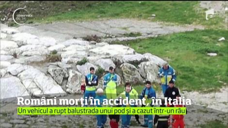 Trei români au murit, iar altul este dat dispărut, în urma unui accident rutier din Italia