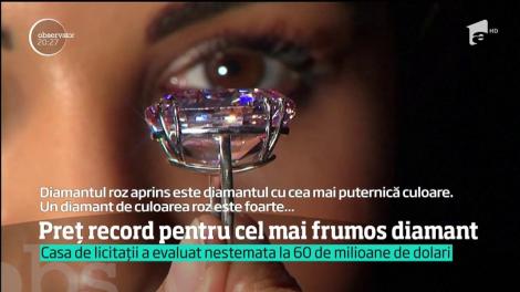 Cel mai mare şi mai valoros diamant din lume este scos la licitaţie. Nestemata are culoarea roz şi un preţ de record