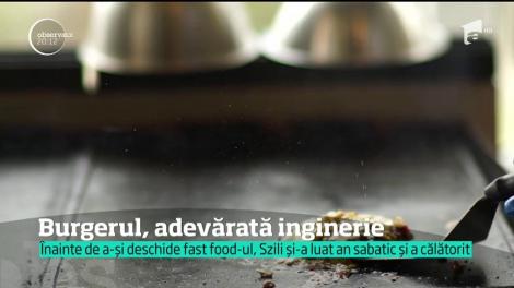 Burgerii, slăbiciunea din bucătărie! Un tânăr din Baia Mare a dat ingineria pe fast food. Acum, este cunoscut în tot orașul