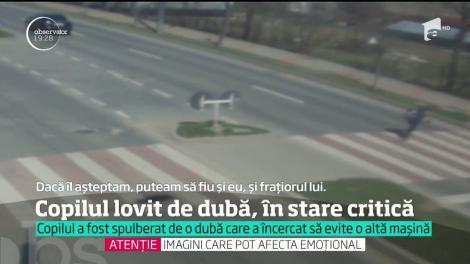 Băieţelul de nouă ani din Vaslui spulberat pe trotuar de o dubă este în stare critică la un spital din Iaşi