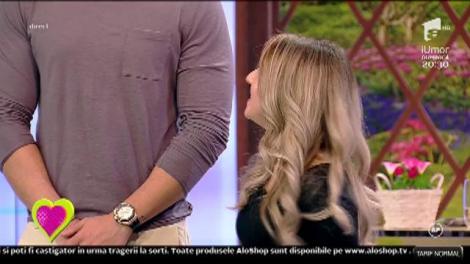 Întrebările intime le dau emoții concurenților! Emilia, de față cu partenerul, la tv:"La mine, fiind micuță, totul pare mai mare!"