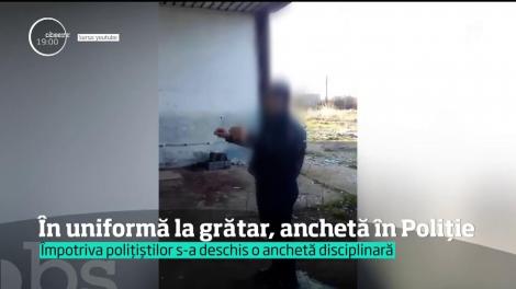 Patru poliţişti din Bucureşti s-au filmat la un grătar, în timpul orelor de program