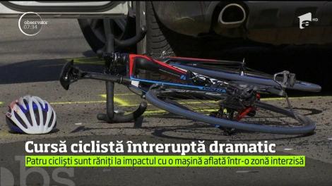 Patru ciclişti au fost răniţi, iar doi dintre ei sunt în stare gravă după ce s-au ciocnit violent de o maşină, în timpul unei curse de biciclete, într-un parc din Berlin
