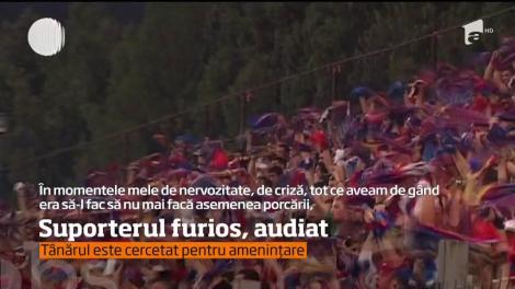 Suporterul echipei Dinamo care a ameninţat cu moartea un jurnalist al GSP a fost audiat de poliţişti