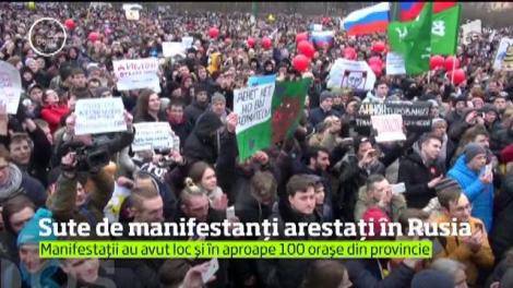 Peste 700 de persoane au fost arestate, la Moscova, după o amplă manifestaţie împotriva corupţiei