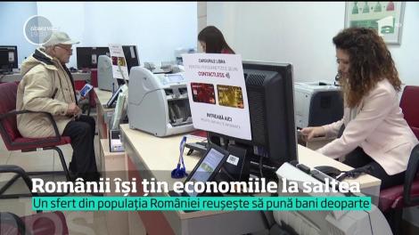 Un sfert din populația Rom&acirc;niei reușește să pună bani deoparte