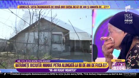 Bătrâna alungată din casă de fiica ei: ”Mi-am rugat moartea!”