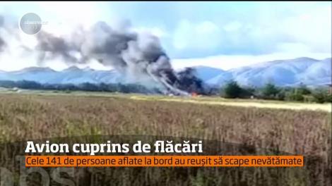 O aeronavă cu 141 de persoane la bord a luat foc după aterizare, pe un aeroport din centrul statului Peru