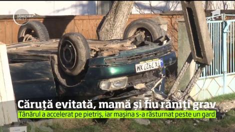 Accident rutier neobişnuit pe uliţa unui sat din judeţul Botoşani