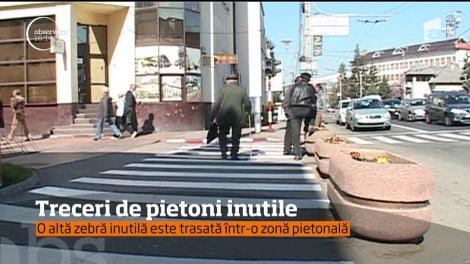 Târgu Jiu, orașul cu cele mai ciudate și inutile treceri de pietoni