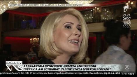 Alessandra Stoicescu, femeia anului 2016: "Sper că am schimbat în bine viața multor români"
