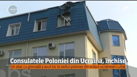 Polonia şi-a închis, temporar, toate consulatele de pe teritoriul Ucrainei, în urma unui atac cu grenada la unul dintre sediile acestora
