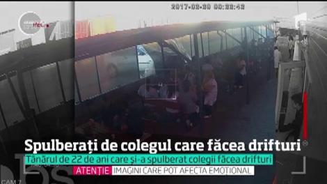 Imagini șocante! Înregistrarea momentului în care un angajat al unei fabricii din Argeş a intrat cu maşina în colegii săi!