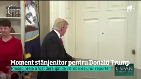 Moment stânjenitor la Casa Albă, după ce Donald Trump a ieşit din Biroul Oval, în timpul unei ceremonii
