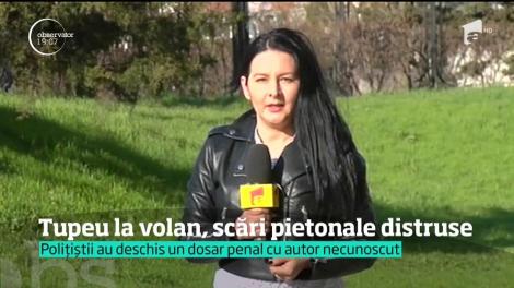 Tupeu la volan. Scări pietonale distruse de un şofer din Constanţa