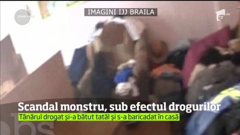Imagini ȘOCANTE. Cum se comportă un tânăr sub efectul drogurilor! Tatăl său a chemat jandarmii!!!