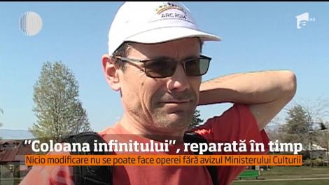 "Coloana Infinitului" a fost vandalizată de o puştoaică de 12 ani, chiar sub ochii mamei