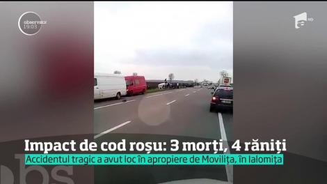 E cod roşu de salvare în judeţul Ialomiţa! Accident rutier grav soldat cu trei morţi şi patru răniţi!