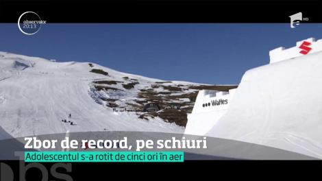 VIDEO SPECTACULOS! Un schior de numai 18 ani a doborât recordul mondial la sărituri cu schiurile