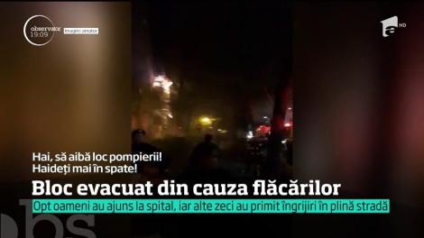 Incendiu în Cartierul Tei. Opt oameni au ajuns de urgenţă la spital