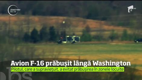 Un avion de luptă F-16 al Gărzii Naţionale din Statele Unite s-a prăbuşit într-o pădure, la periferia capitalei federale, Washington, în timpul unui zbor de antrenament