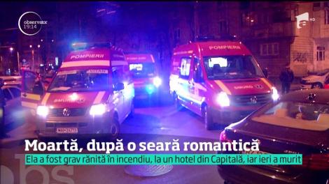 Ela,  tânăra rănită grav în incendiul izbucnit la un hotel din Capitală, a murit