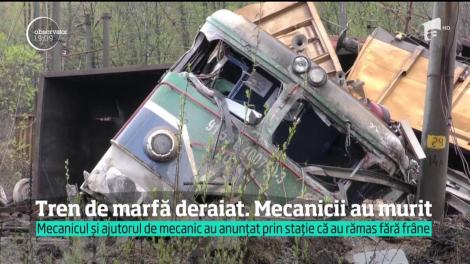 Doi oameni au murit după ce un tren de marfă a deraiat în apropiere de Petroşani