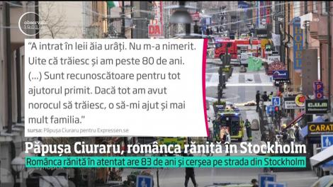 Românca rănită în atentat are 83 de ani și cerșea pe strada din Stockholm