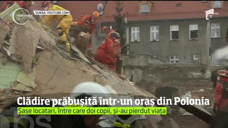 Clădire prăbușită într-un oraș din Polonia