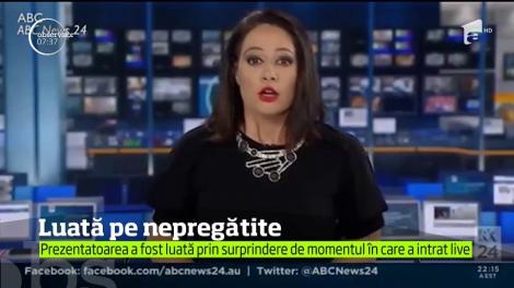 Cum a reacționat o prezentatoare care a fost luată pe nepregătite de intrarea în direct