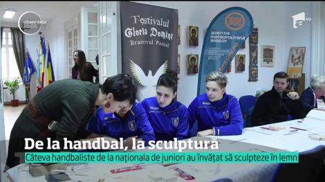 Handbalistele de la naționala de juniori au învățat să sculpteze în lemn