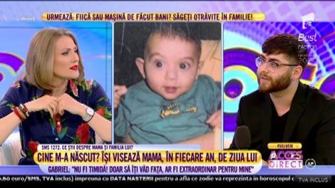 Gabriel, tânărul părăsit la naștere: "Știu că mai am doi frați și că mama a stat cu mine trei zile în spital"