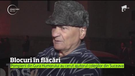 Mansarda a două blocuri din Gura Humorului a ars ca o torţă