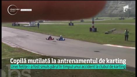 Caz ȘOCANT! O fetiță a fost mutilată la antrenamentul de karting. Părul i-a ieşit de sub geacă şi i-a fost prins în motor, apoi smuls