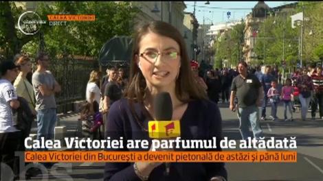 Calea Victoriei, în haine de sărbătoare. O parte din bulevard a devenit pietonală