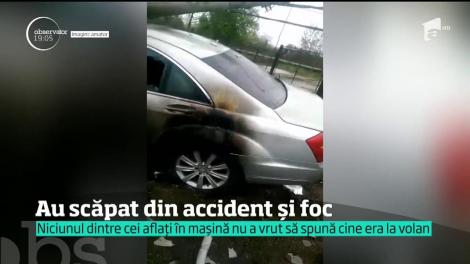 Au scăpat ca prin minune după ce maşina în care erau a luat foc. Aceştia au sărbătorit Învierea printr-o beţie de zile mari