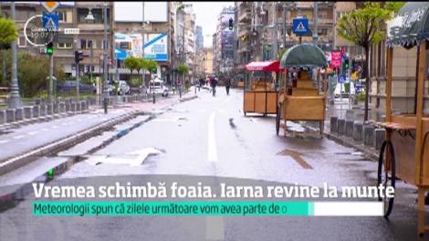 Vremea s-a schimbat brusc în a doua zi de Paşte. Iarna a pus stăpânire pe staţiunile de la munte, iar sus, la mare altitudine, a nins abundent