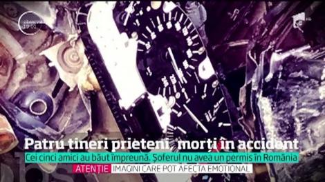 Patru tineri prieteni au murit spulberaţi în seara de Paşte, pe o şosea din Bistriţa-Năsăud