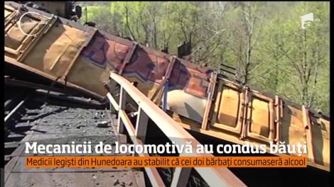 Mecanicii care au murit într-un grav accident feroviar produs în judeţul Hunedoara se aflau sub influenţa alcoolului
