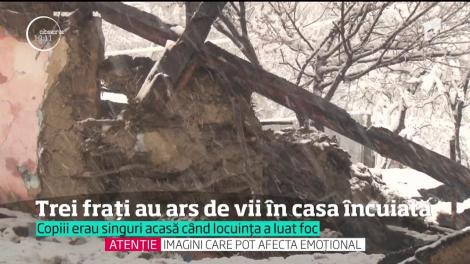 Trei copii au ars de vii într-o casă din Bacău. Părinţii i-au încuiat înăuntru şi au plecat în sat, să dea un telefon