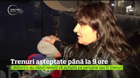 Din cauza vremii, mai multe garnituri ale CFR au întârziat până la nouă ore