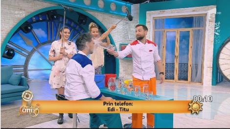 Ce băieți! Confruntarea care a inundat platoul: Răzvan și Dani s-au udat până la piele!