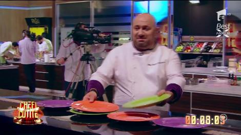 Scărlătescu vrea victoria cu orice preț. Cheful recurge la mici trucuri ca să câștige proba "Ne-a ascuns toate farfuriile!"