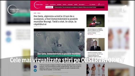 Cele mai vizualizate știri pe Observator.TV