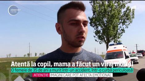 O femeie de 35 de ani a murit într-un accident, într-o curbă periculoasă de pe un drum din Buzău