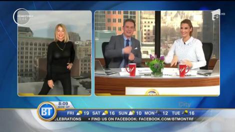 Nadia Comăneci a prezentat meteo în studioul unei televiziuni canadiene! Nu s-a defectat niciun prompter, dar tot numai note de zece a obținut!