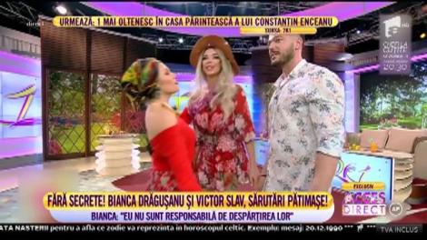 Nu se mai sfiesc să-și arate dragostea! Bianca Drăgușanu și Victor Slav s-au sărutat pătimaș sub ochii sutelor de mii de fani