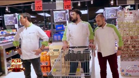 Prima provocare îi pune pe concurenți la alergat, la propriu: Cumpărături contra cronometru! Chef Bontea, printre rafturi: ”Hai, mă, ce mă interesează pe mine că ăla stă la povești!”