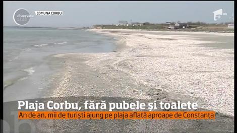Plaja Corbu, fără pubele și toalete