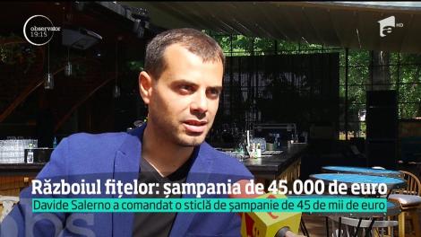 Recordul la spart bani a fost bătut într-un club din Capitală! Elvețianul Davide Salermo a comandat o sticlă de șampanie de 45 de mii de euro